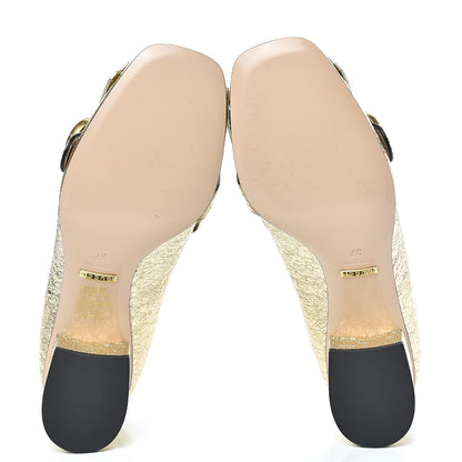 Gucci Galassia GG Marmont Fringe 50mm Loafer Pumps 37 Platino 5 of 10