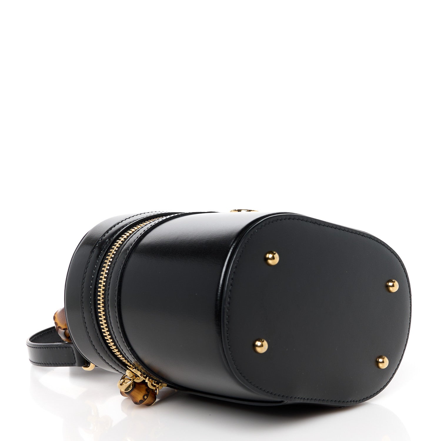 Gucci Calfskin Mini Bamboo Top Handle Shoulder Bag Black 4 of 11
