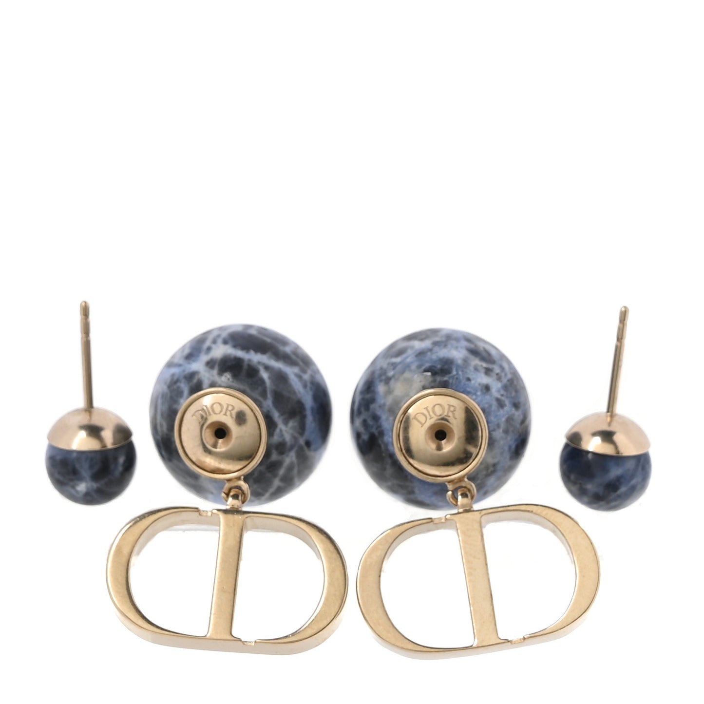 Marble CD Tribal Earrings Blue