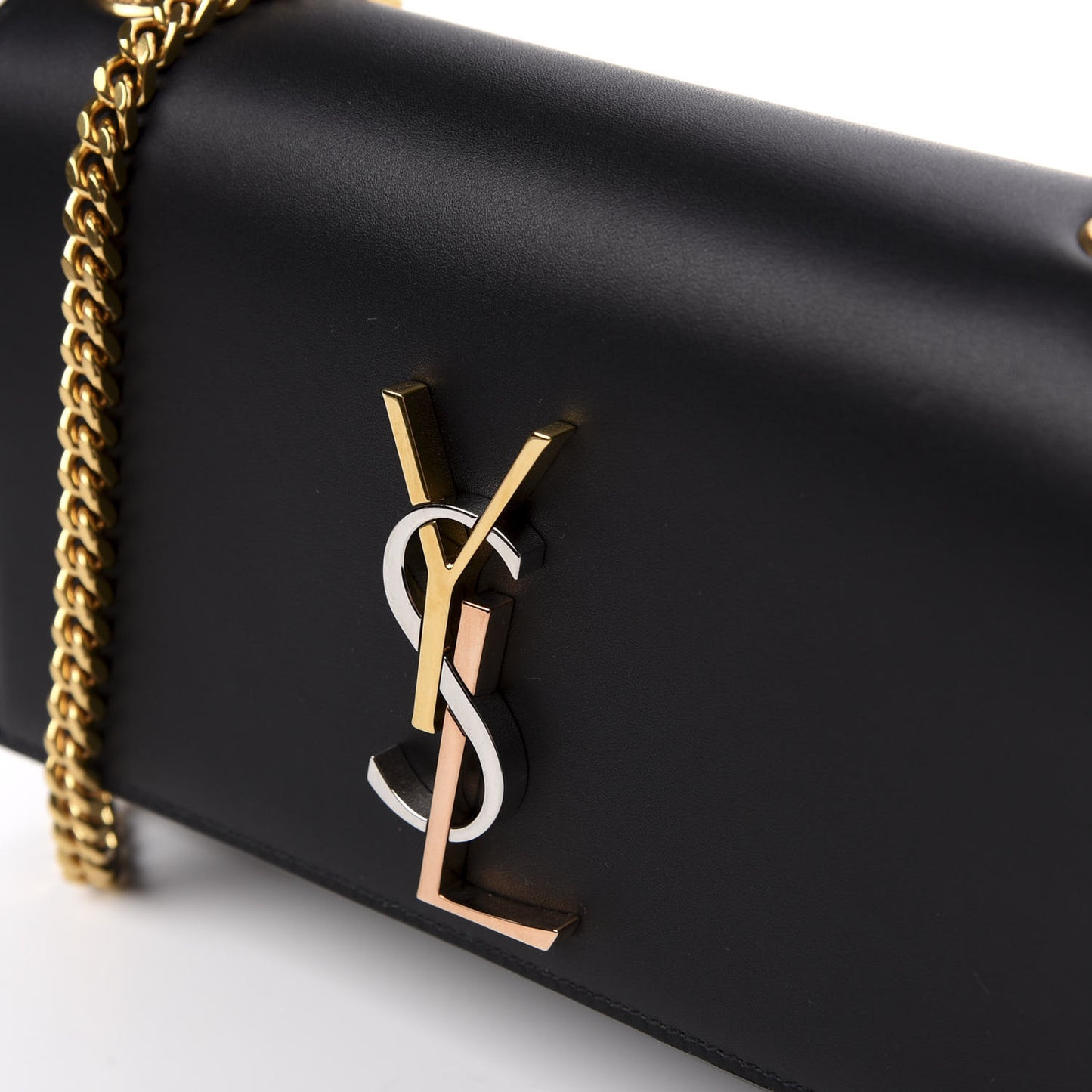 Calfskin Small Monogram Kate Satchel Black