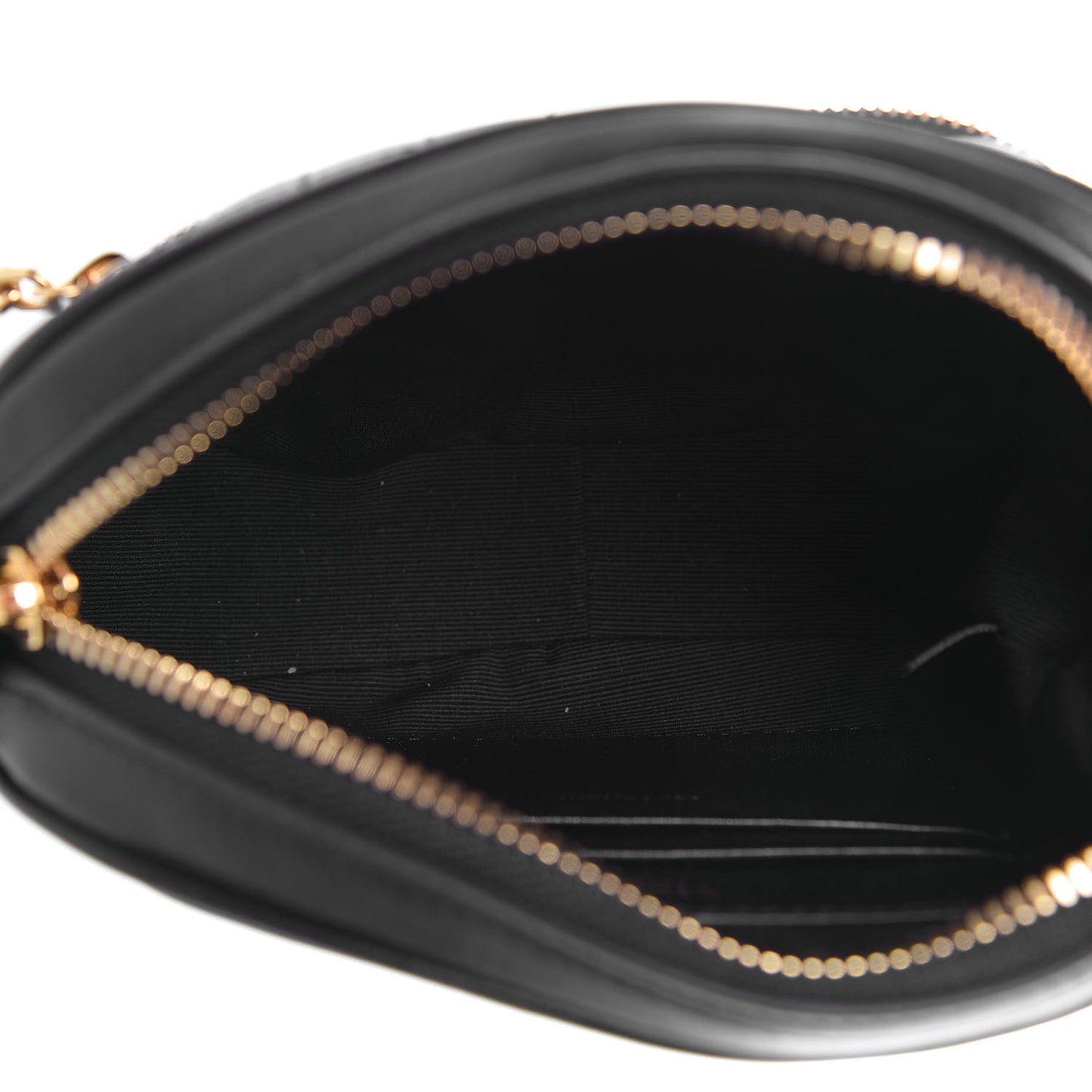Calfskin Quilted Small C Charm Bag Black