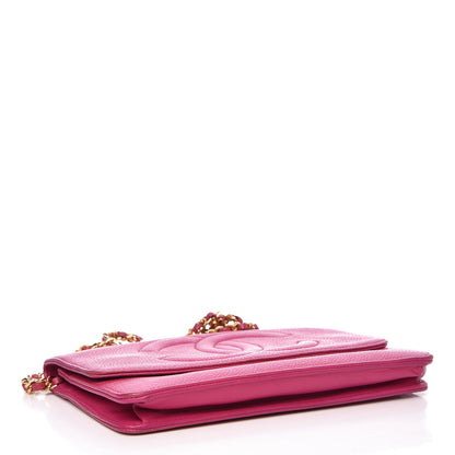 Chanel Caviar Timeless CC Wallet On Chain WOC Dark Pink 4 of 16