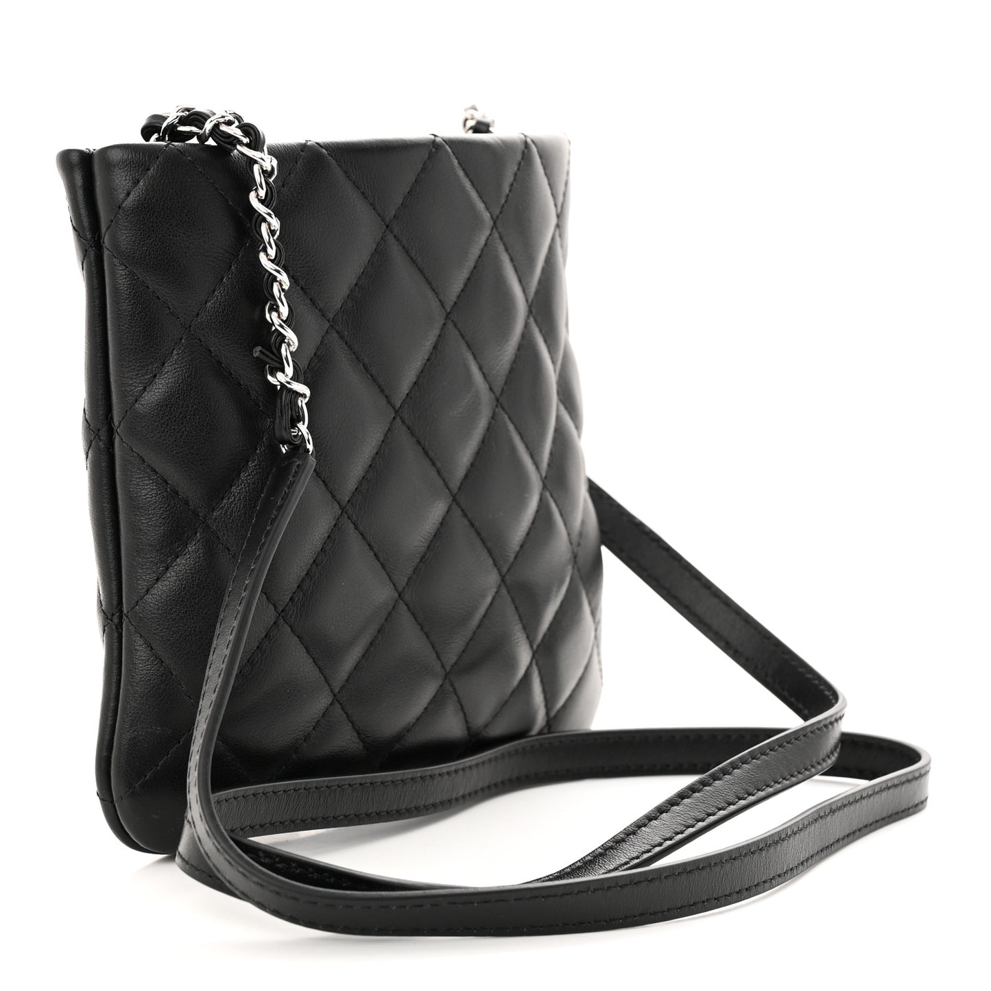 Lambskin Quilted Crossbody Bag Black
