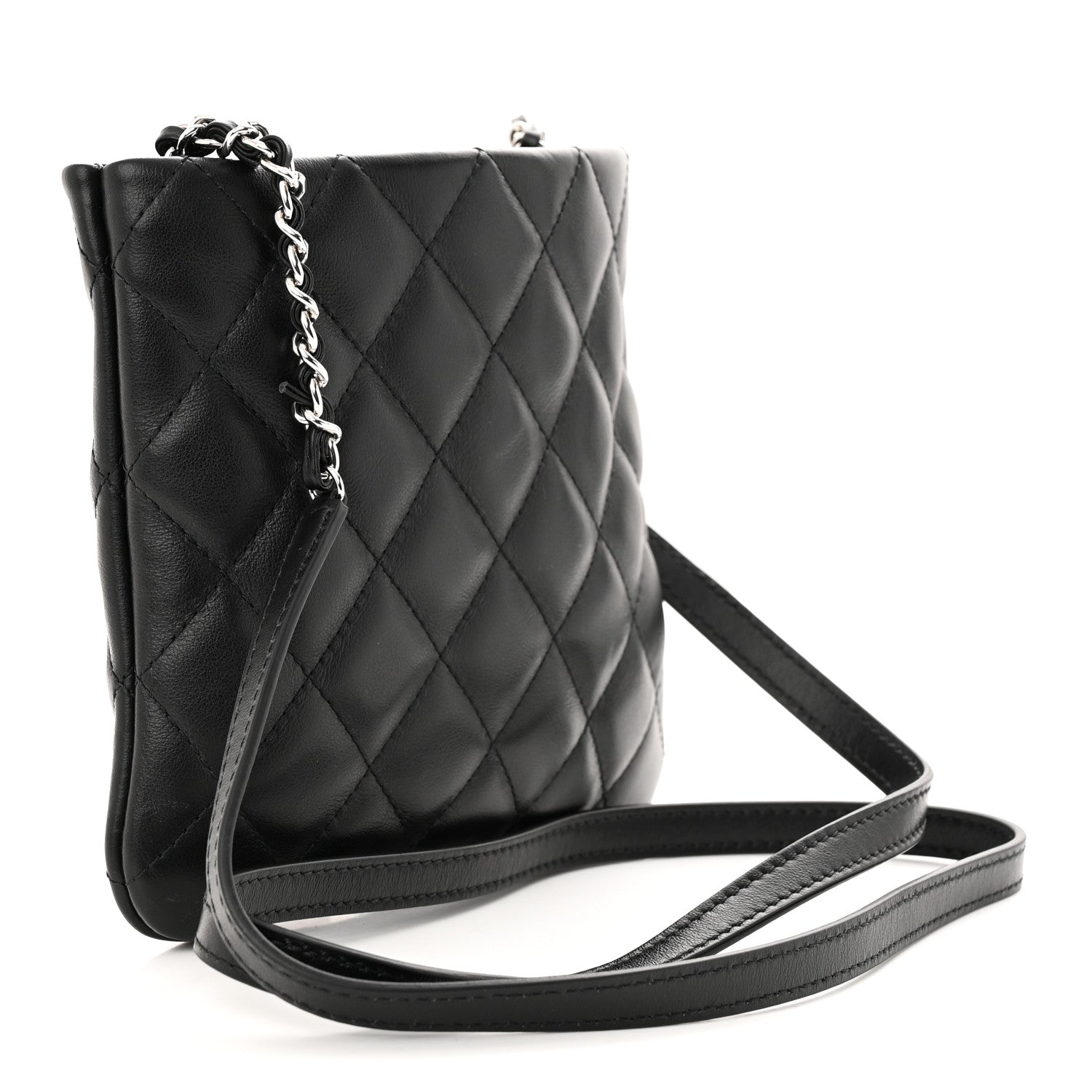 Chanel Lambskin Quilted Crossbody Bag Black 3 of 10