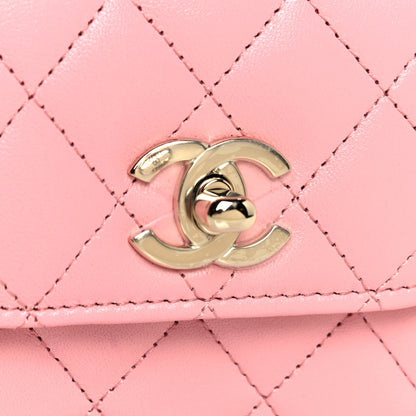 Chanel Lambskin Quilted Mini Trendy CC Clutch With Chain Pink 6 of 12