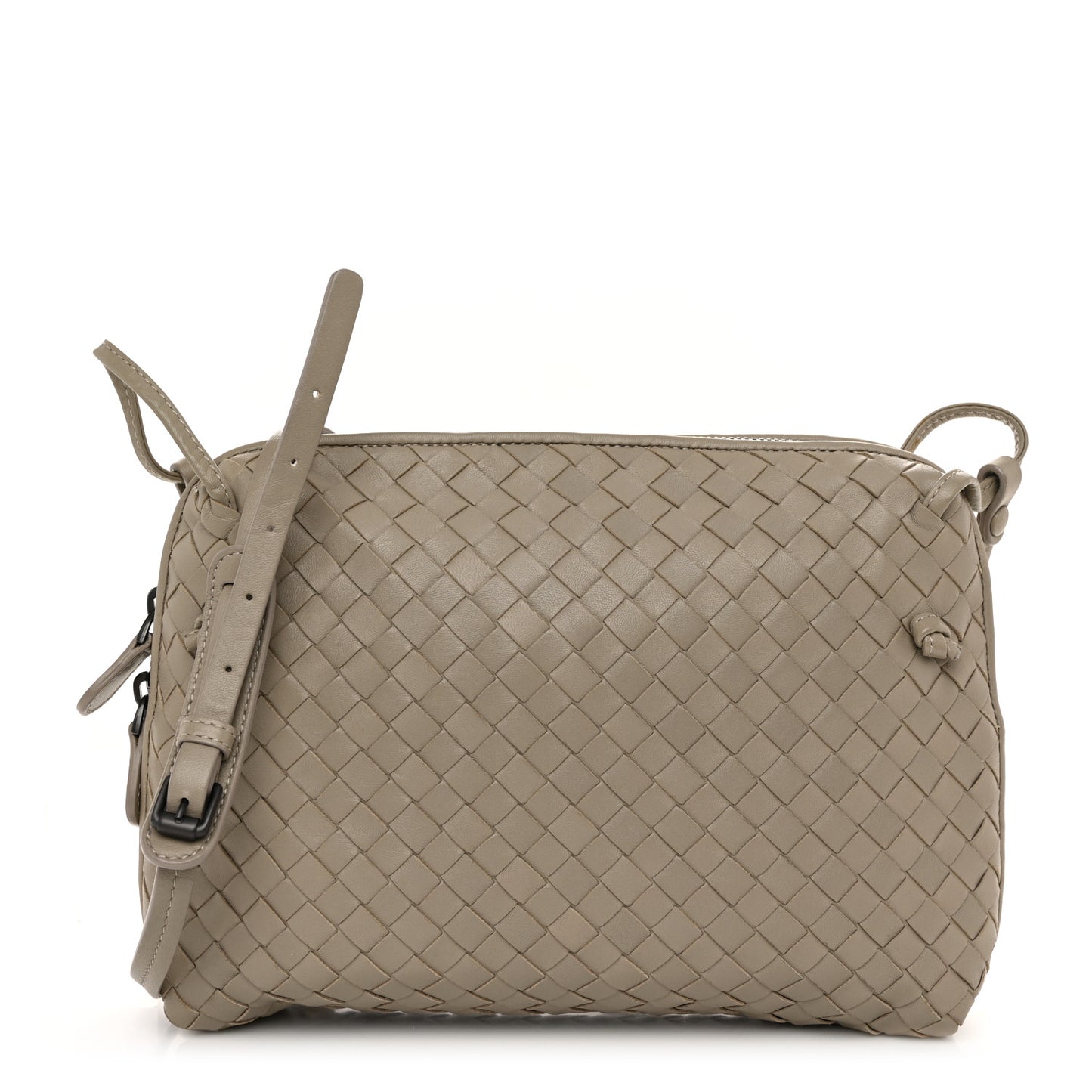 Nappa Intrecciato Nodini Crossbody Messenger Steel