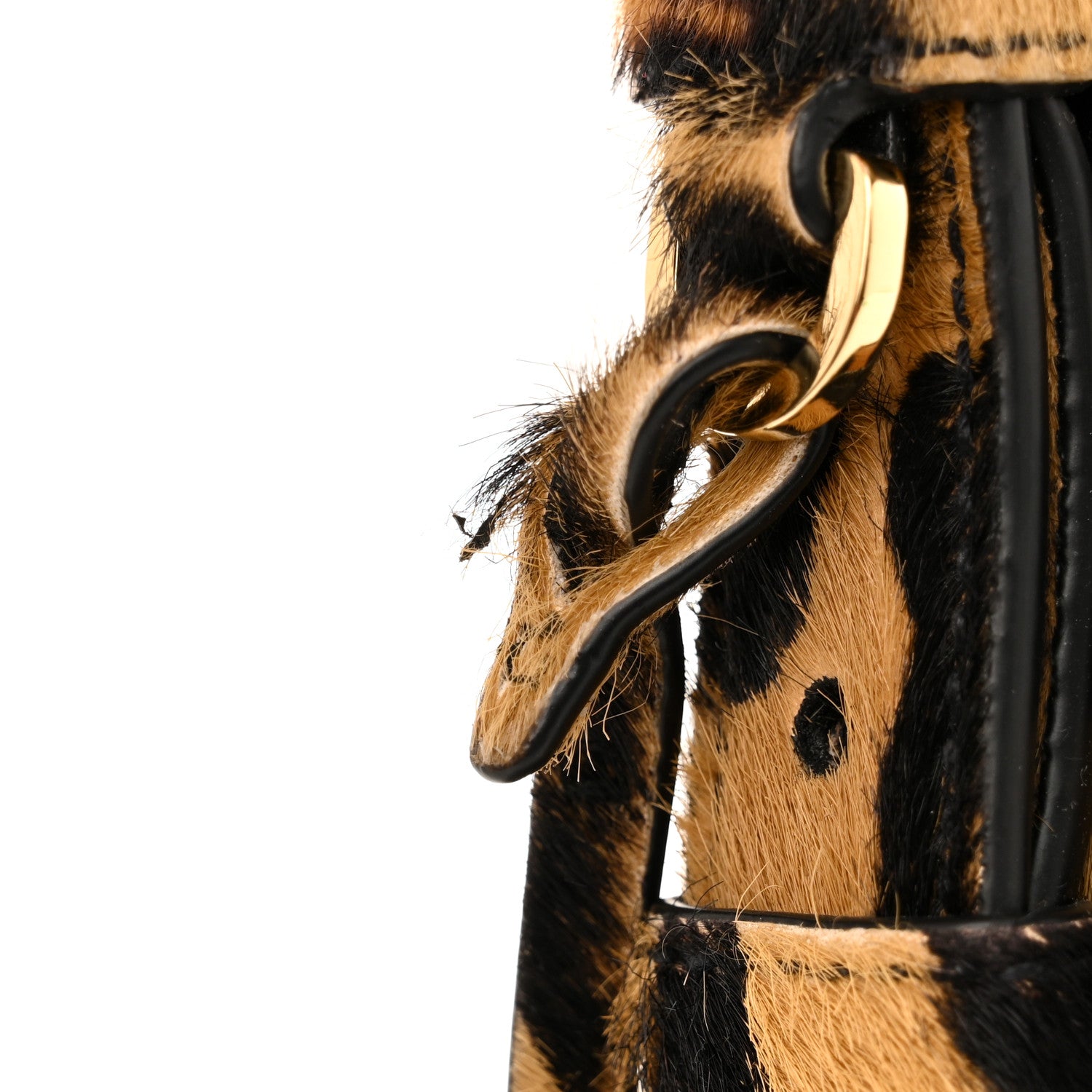 Prada Calf Hair Leopard Print Medium Aimee Shoulder Bag Honey