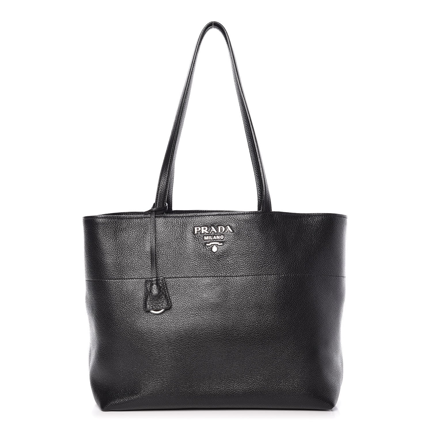 Prada Vitello Daino Zip Shopping Tote Black 1 of 11