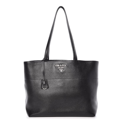 Prada Vitello Daino Zip Shopping Tote Black 1 of 11