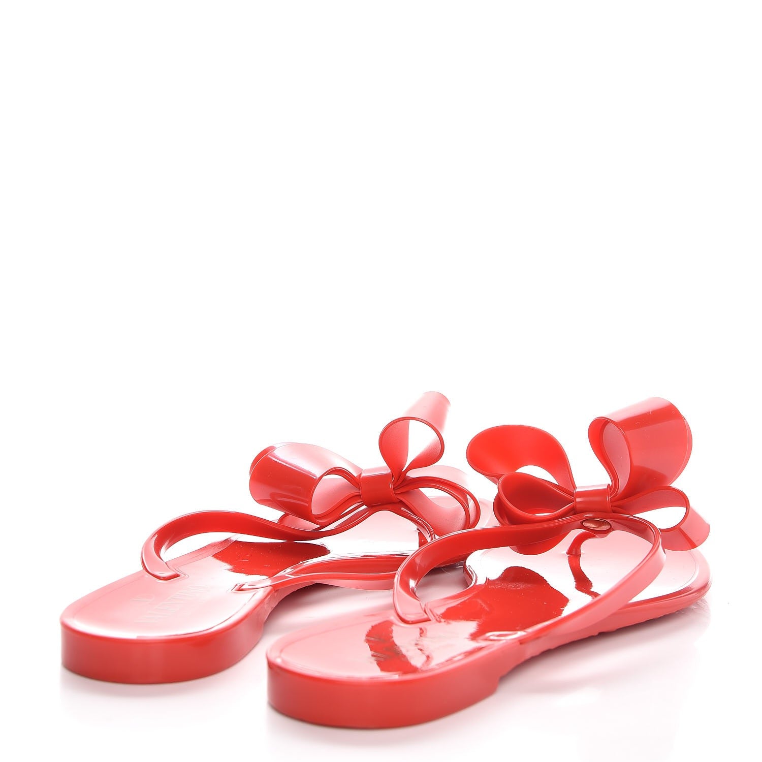 Valentino Garavani PVC Jelly Bow Thong Sandals 41 Rosso Valentino 4 of 9