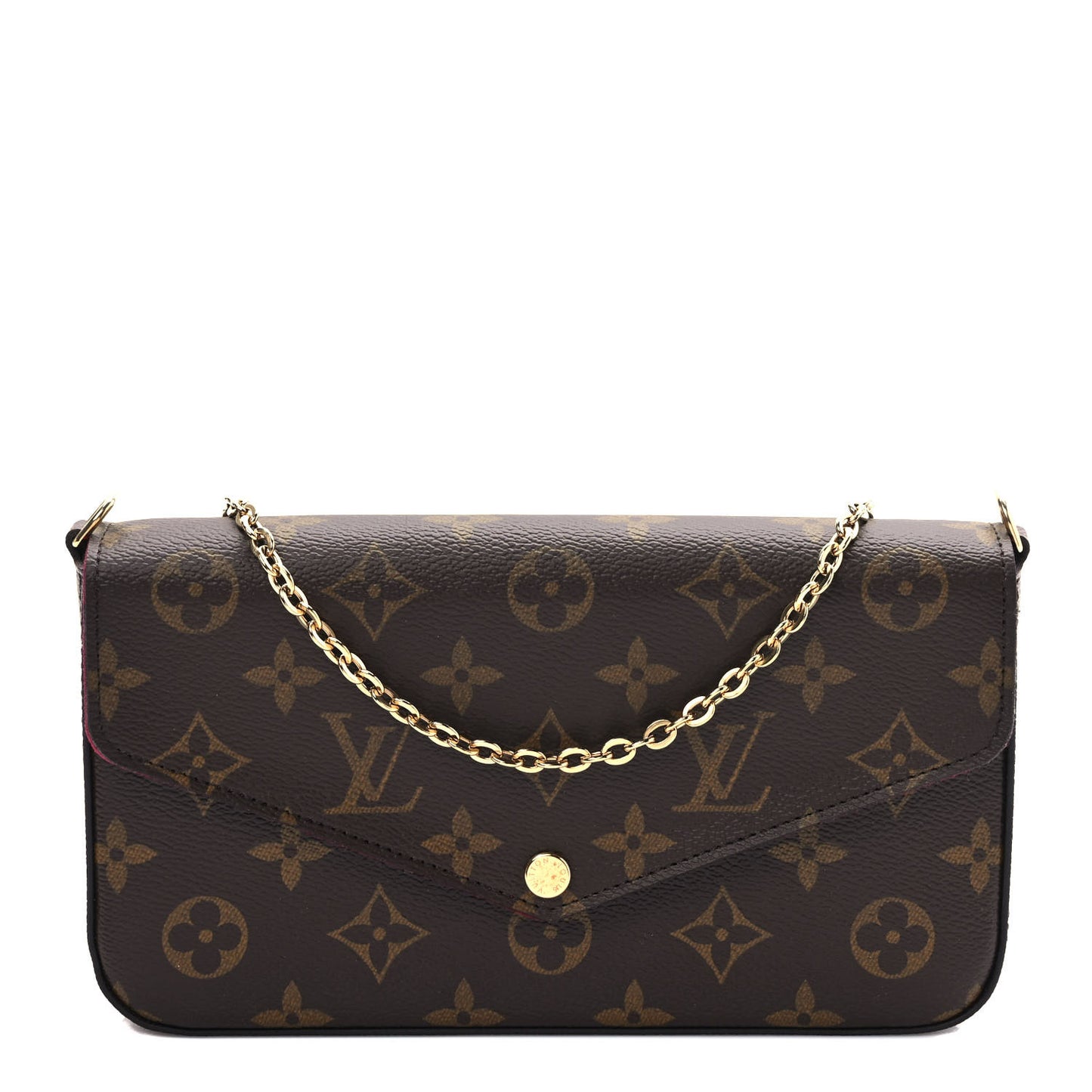 Monogram Pochette Felicie Chain Wallet Fuchsia