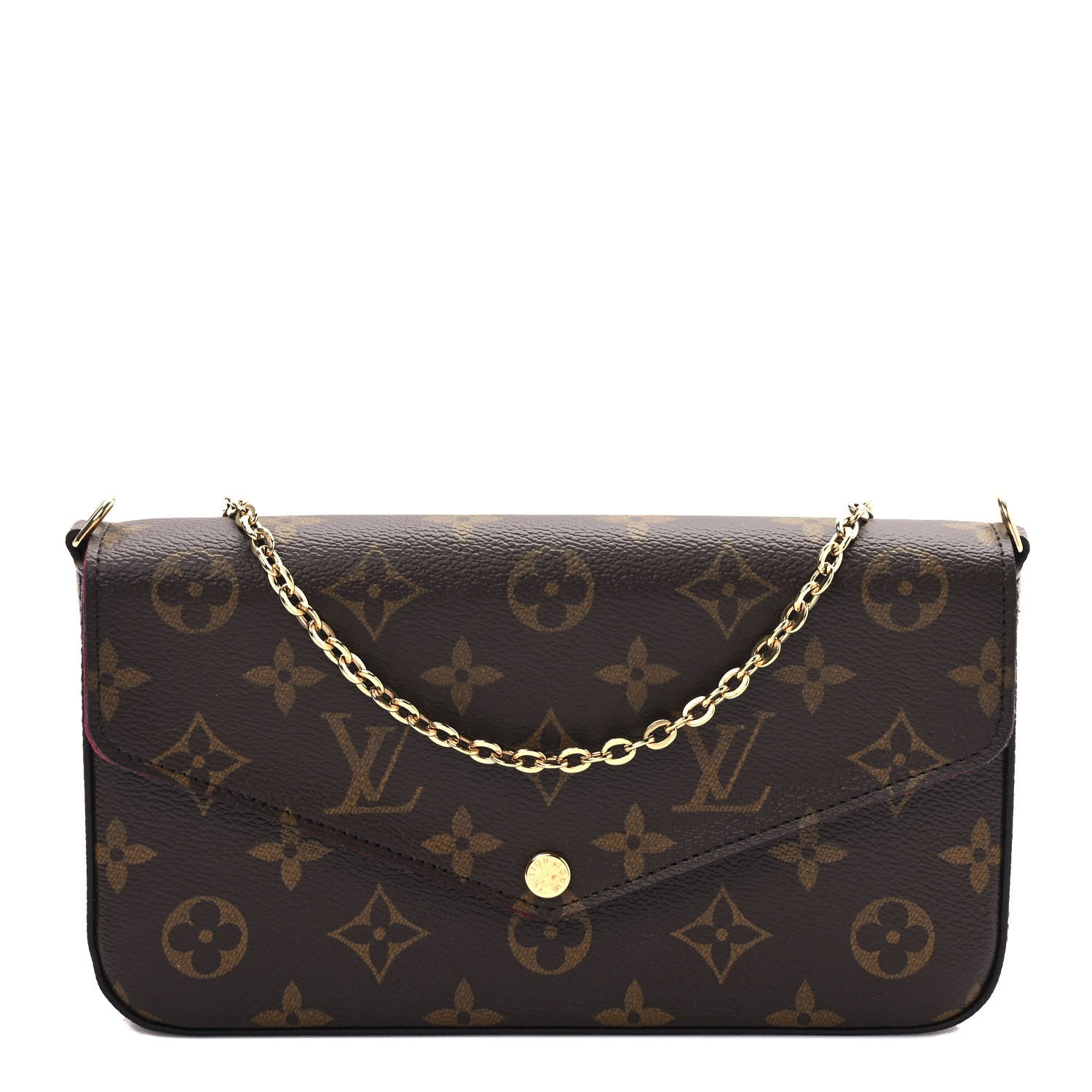 Louis Vuitton Monogram Pochette Felicie Chain Wallet Fuchsia 1 of 8
