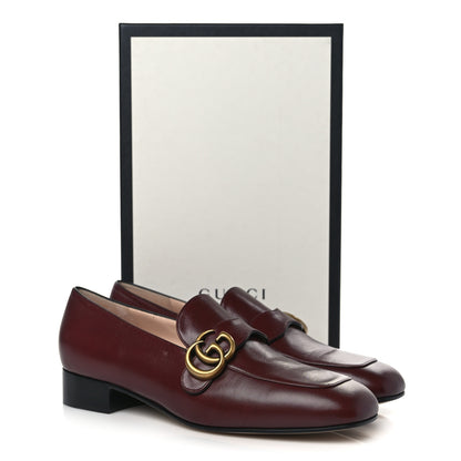 Gucci Malaga Kid Womens GG Marmont Loafers 39 Vintage Bordeaux 10 of 10