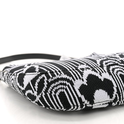 Prada Maglia Jacquard Cleo Shoulder Bag Black White 8 of 9