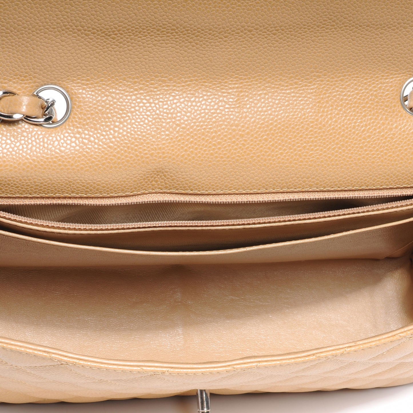 Caviar Jumbo Single Flap Beige