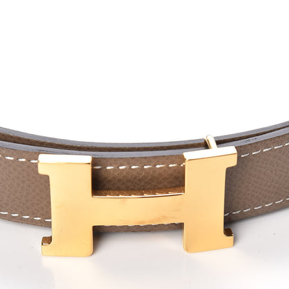 Hermes Swift Epsom 24mm Mini Constance H Belt 80 Black Etoupe 7 of 8