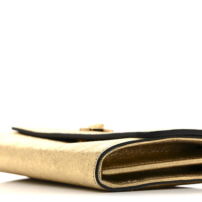 Versace Metallic Lambskin Medusa Wallet On Chain Gold 9 of 10