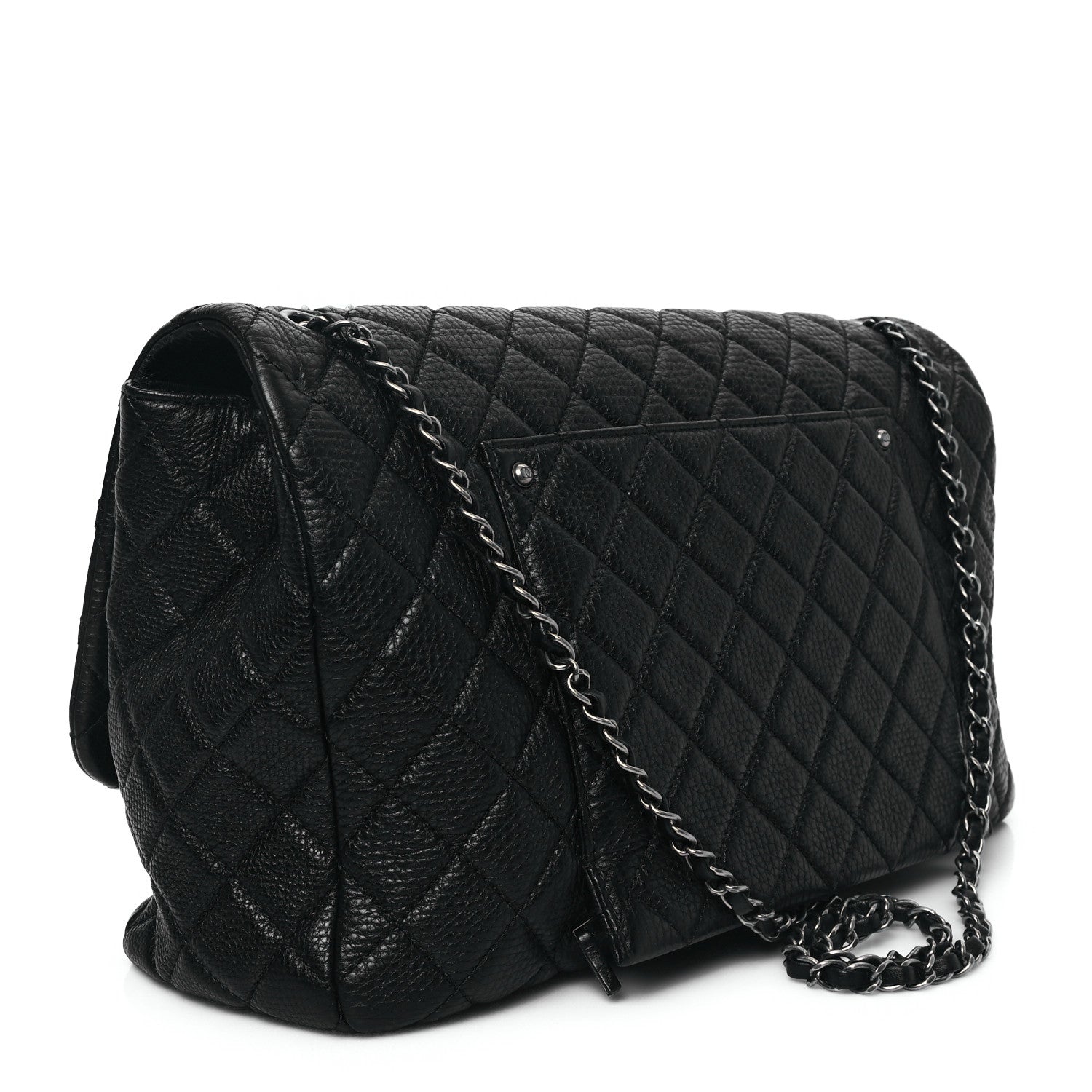 Chanel Grained Calfskin Quilted Small XXL Travel Flap Bag Black 3 of 10