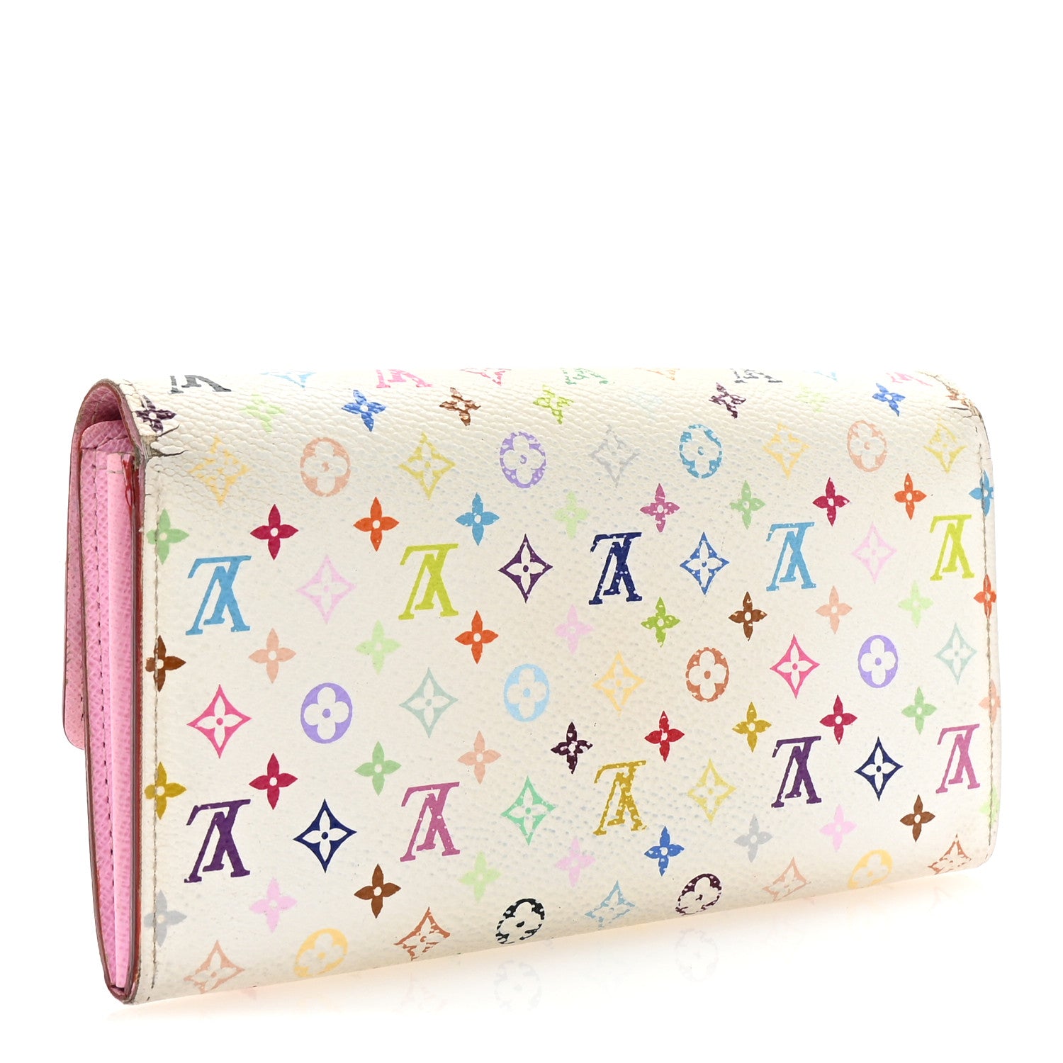 Louis Vuitton Monogram Multicolor Sarah Wallet White Litchi 3 of 6