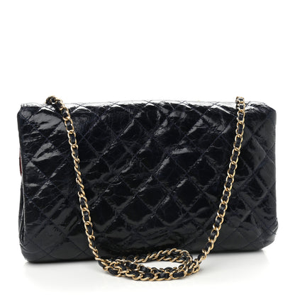 Chanel Glazed Crinkled Calfskin Flap Blue 3 of 9