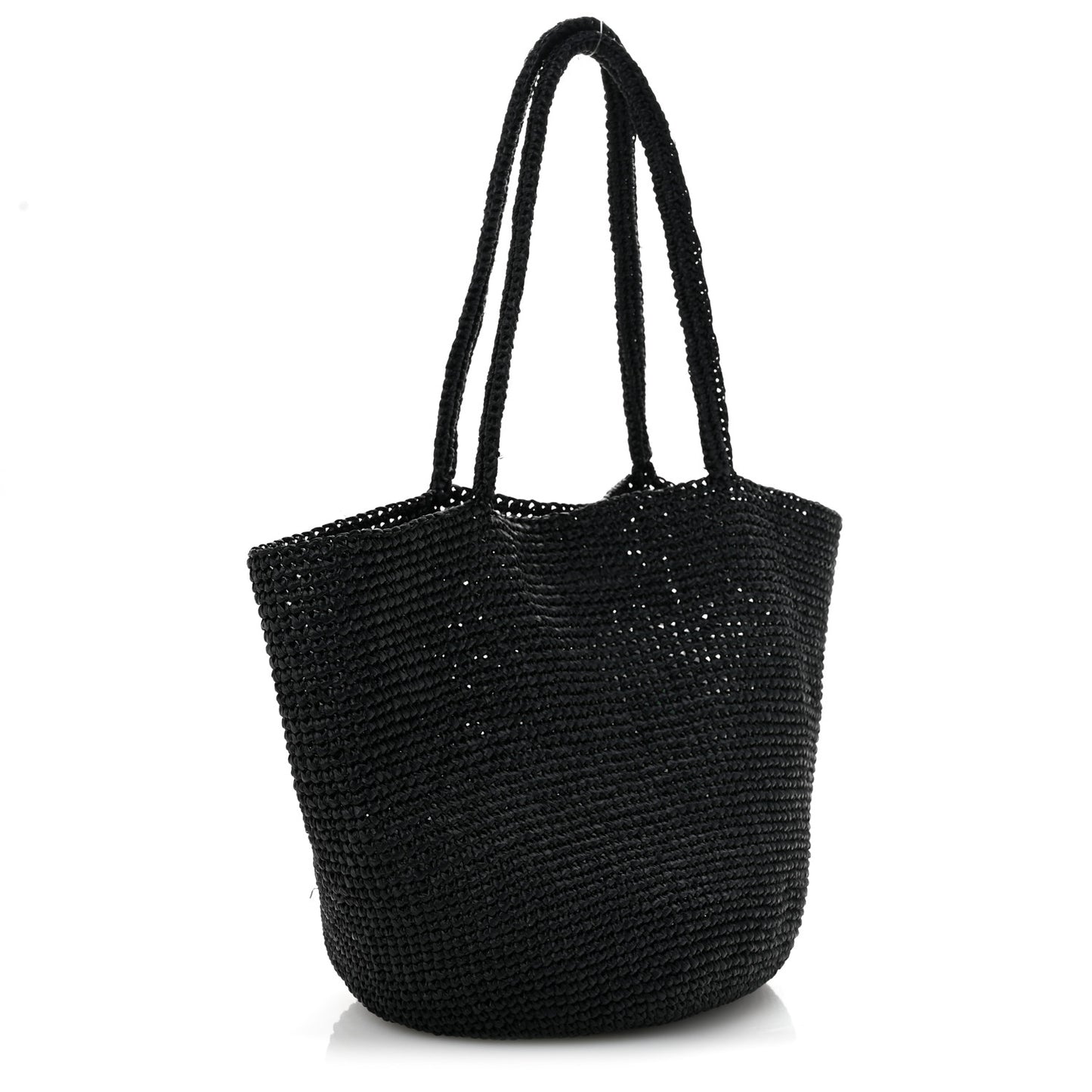 Raffia Genevieve Tote Bag Black