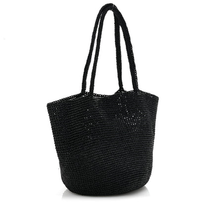 The Row Raffia Genevieve Tote Bag Black 3 of 11