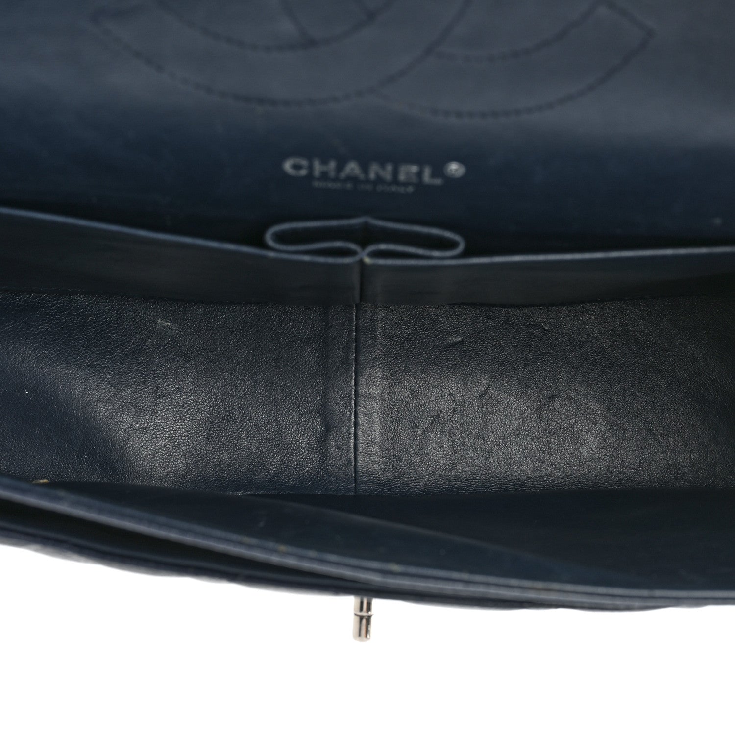 Chanel Caviar Quilted Jumbo Double Flap Navy Blue 5 of 21