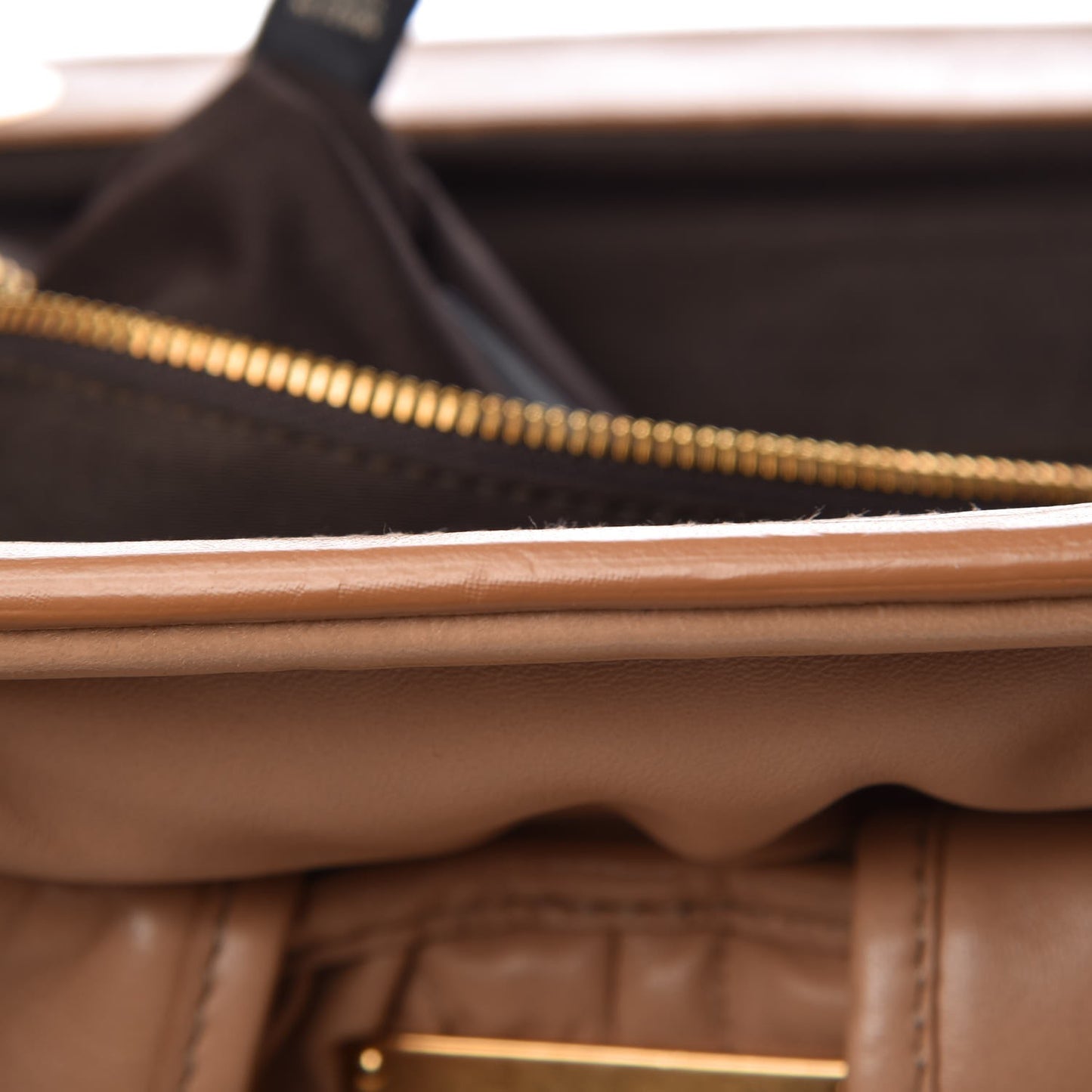 Nappa Matelasse Coffer Frame Tote Beige