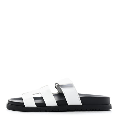Hermes Calfskin Womens Chypre Sandals 36.5 White 1 of 8