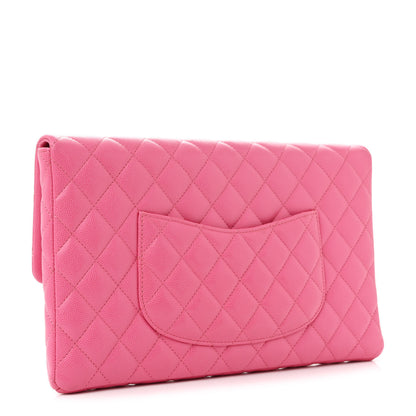 Chanel Caviar Quilted Flap Clutch Pink 3 of 11