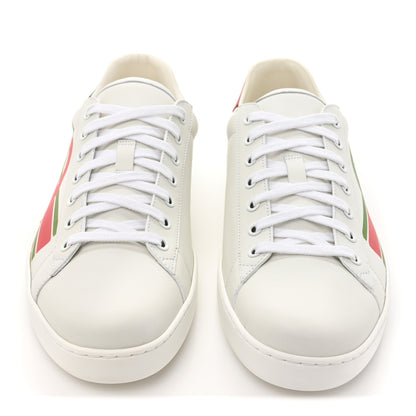 Gucci Calfskin Interlocking G Mens New Ace Sneakers 10.5 White Red Flame Green 2 of 10