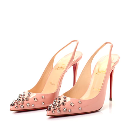 Christian Louboutin Patent Drama Sling 100 Pumps 39.5 Pink 3 of 7