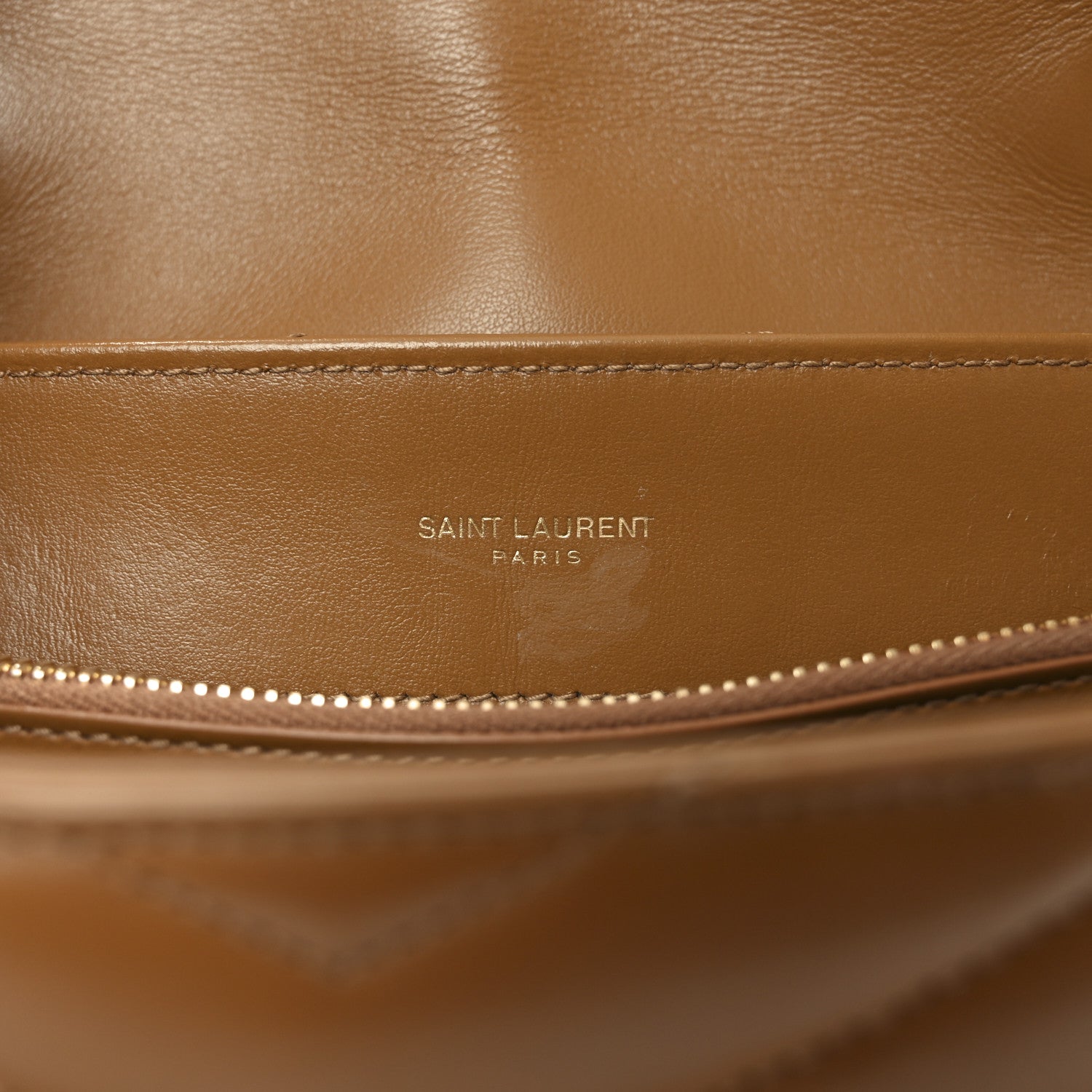 Saint Laurent Calfskin Y Quilted Monogram Medium Loulou Chain Satchel Dark Natural 7 of 10