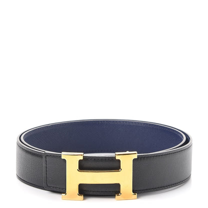 Hermes Swift Epsom 32mm H Belt 85 Black Bleu Saphir 1 of 8