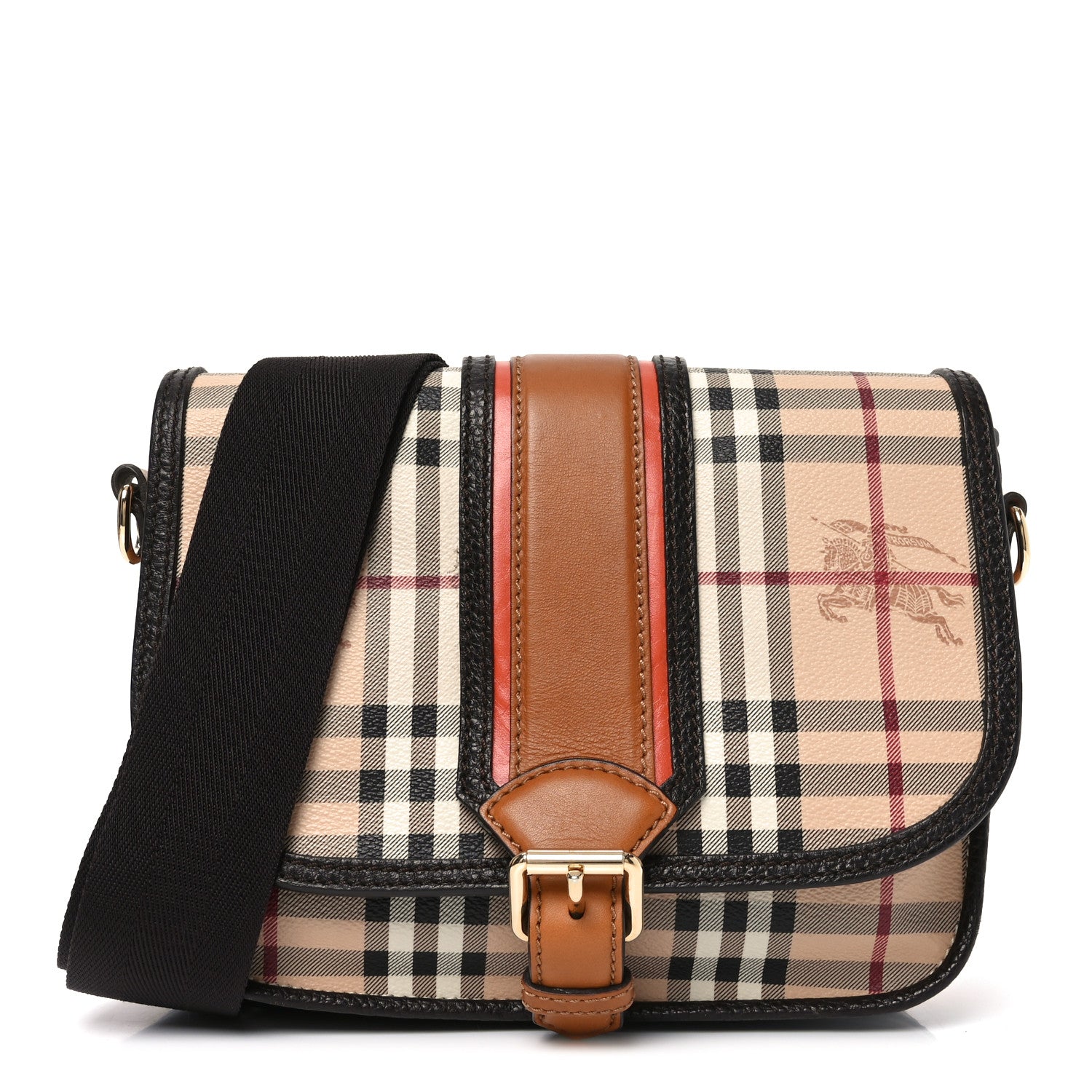 Burberry Haymarket Check Messenger Brown 1 of 10