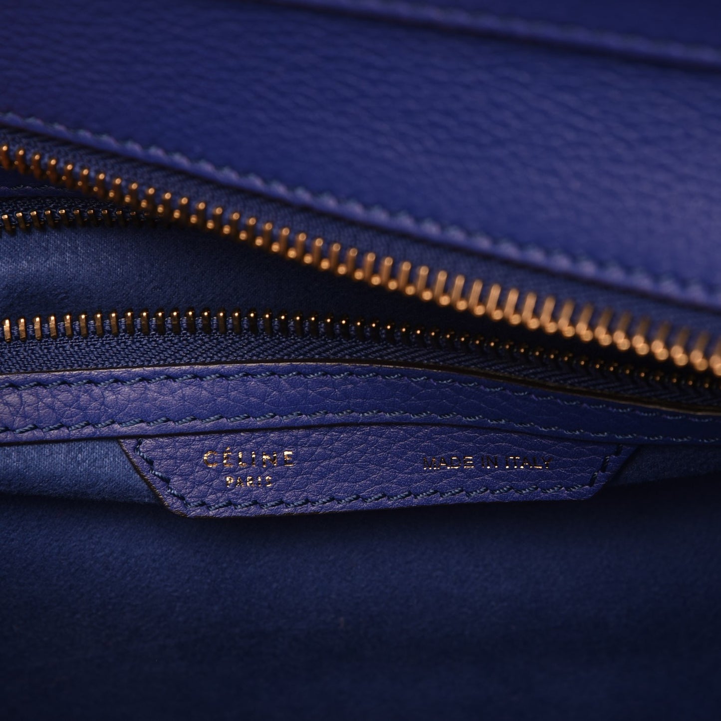 Drummed Calfskin Mini Luggage Indigo