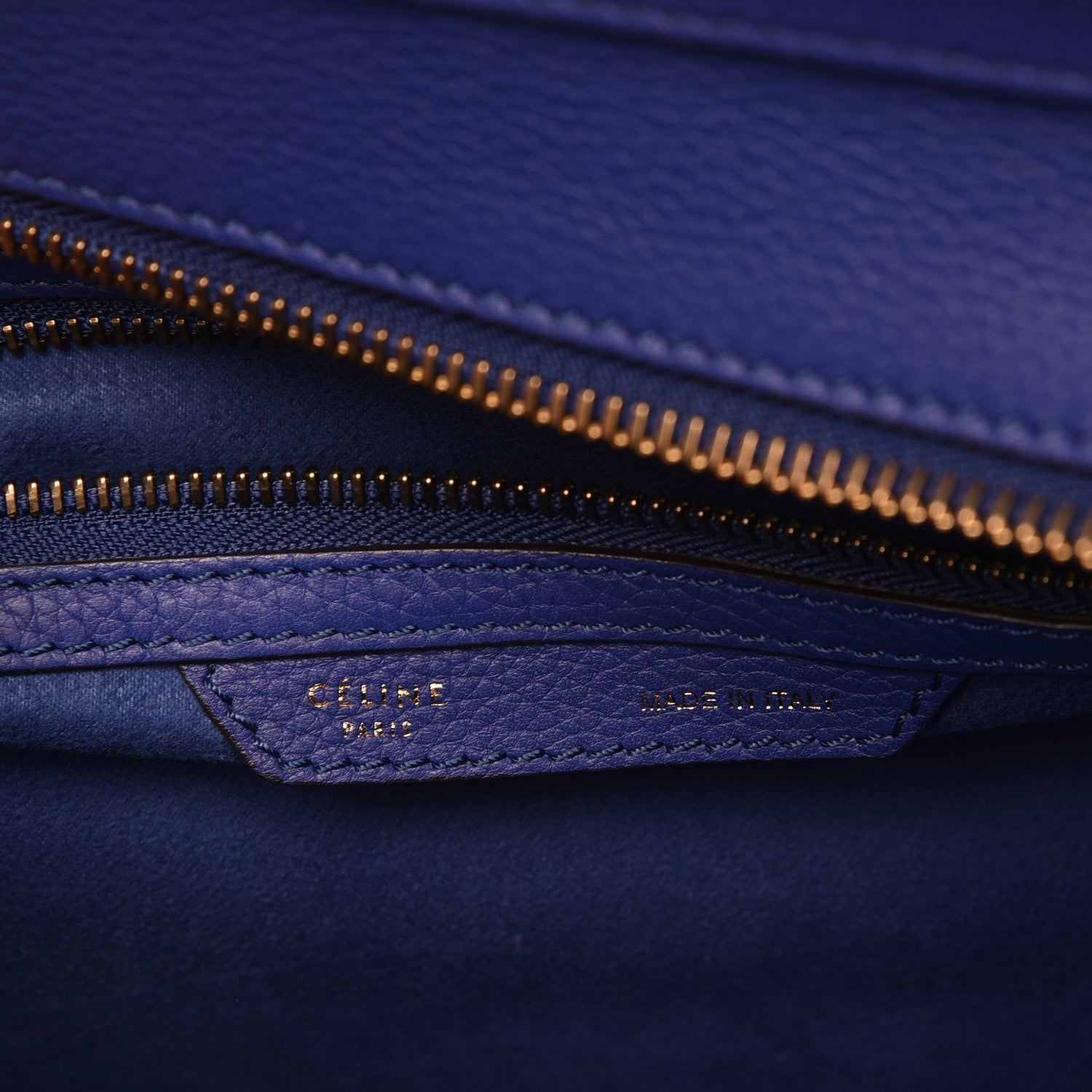 Celine Drummed Calfskin Mini Luggage Indigo 6 of 7