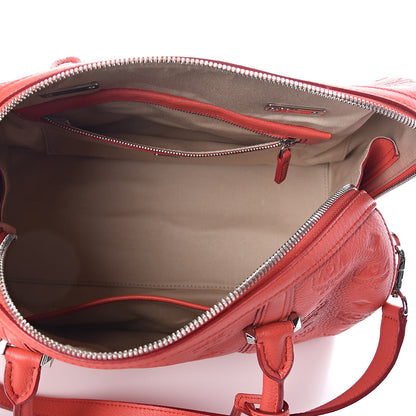 MCM Visetos Medium Essential Boston Bag Coral 5 of 9