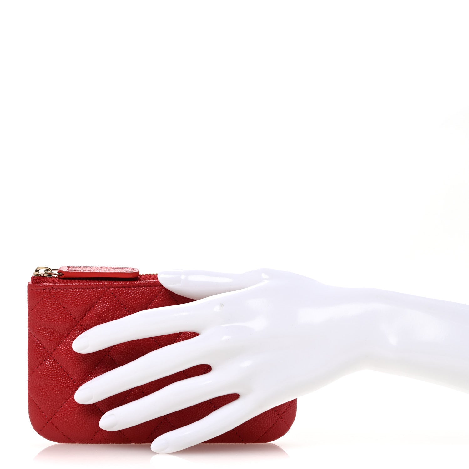 Chanel Caviar Quilted Small Cosmetic Case Red 2 of 10