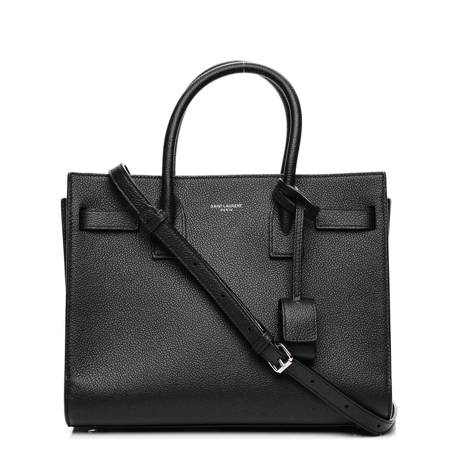 Grained Calfskin Baby Sac De Jour Black