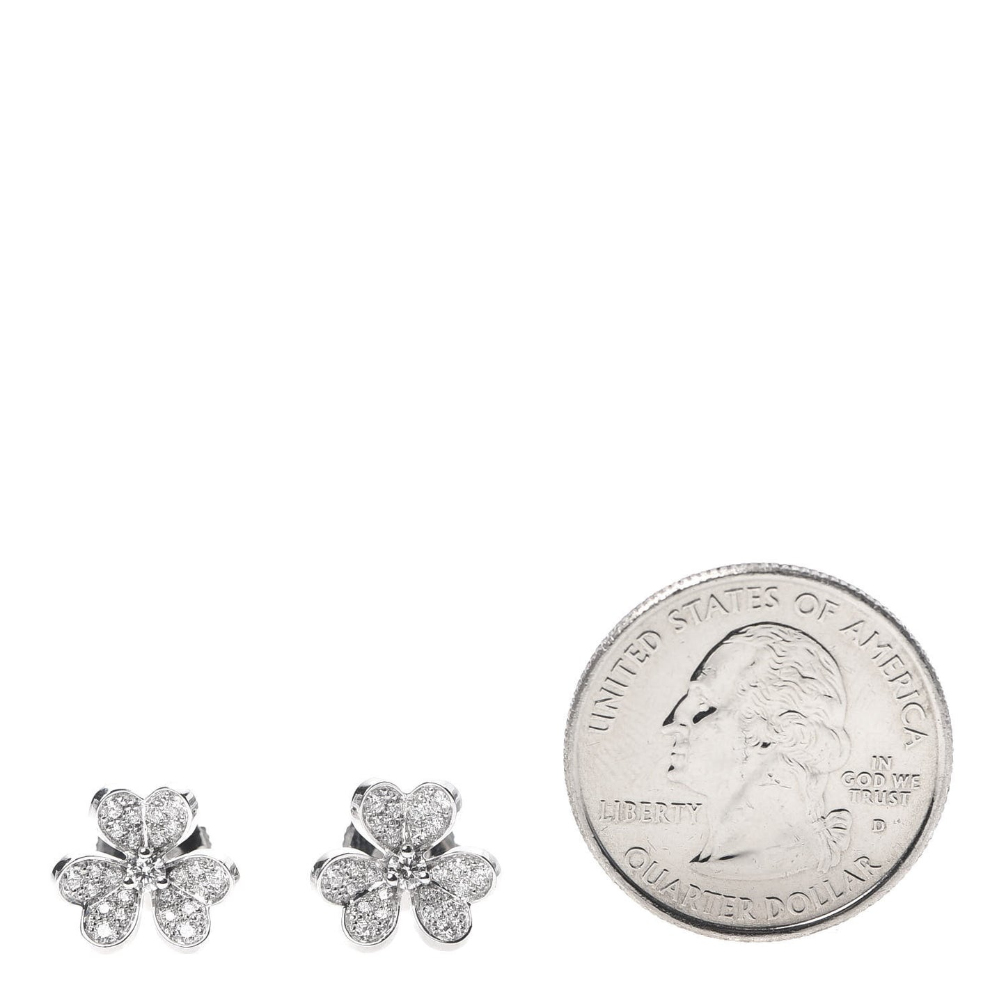 18K White Gold Diamond Mini Frivole Pave Earrings