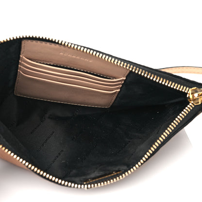 Burberry Signature Grain Calfskin Check Embossed Peyton Crossbody Clutch Bag Apricot 5 of 11