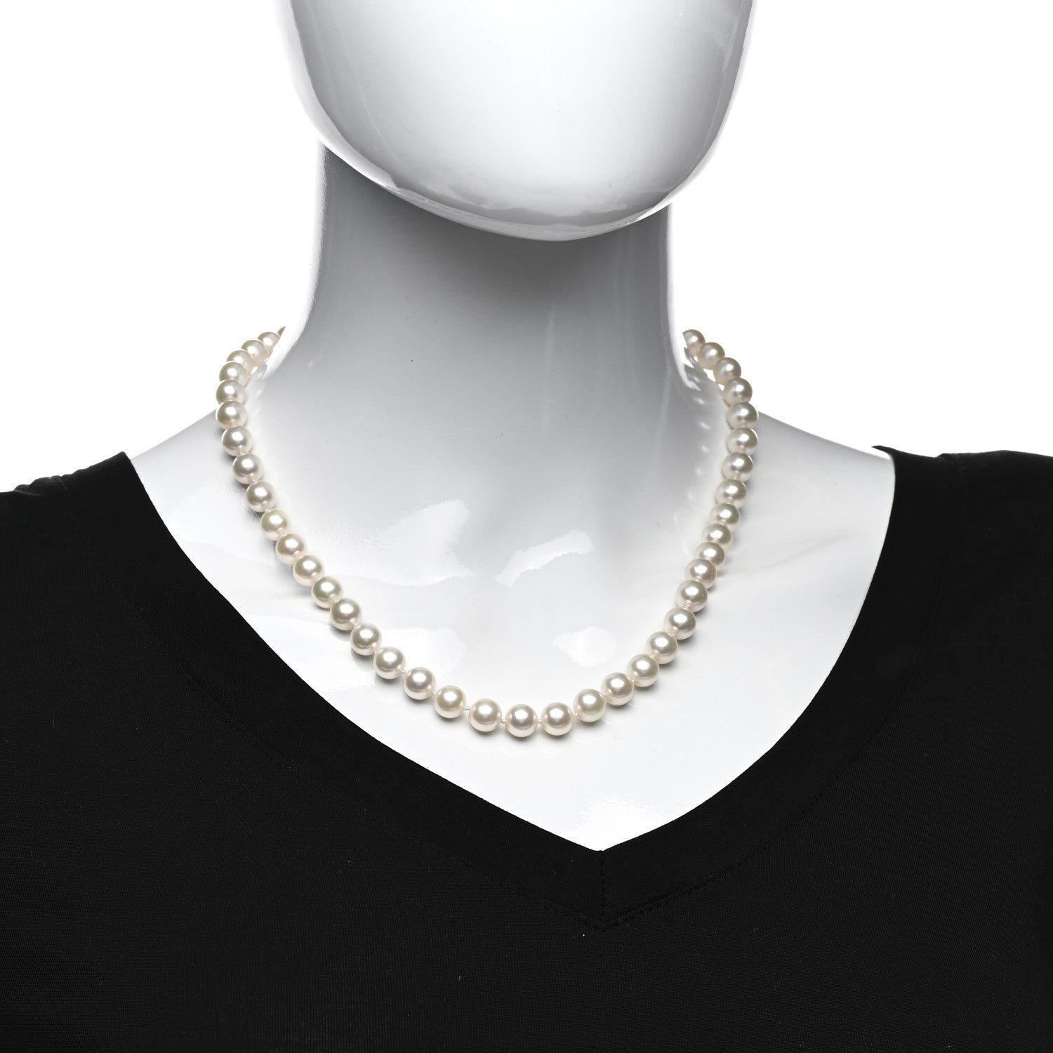 Mikimoto 18K Yellow Gold Akoya Pearl 8-8.5mm Strand Necklace 18" 2 of 4