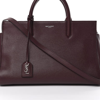 Saint Laurent Grained Calfskin Small Cabas Rive Gauche Amaranto 9 of 18