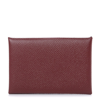 Hermes Epsom Calvi Card Case Rouge H 1 of 7