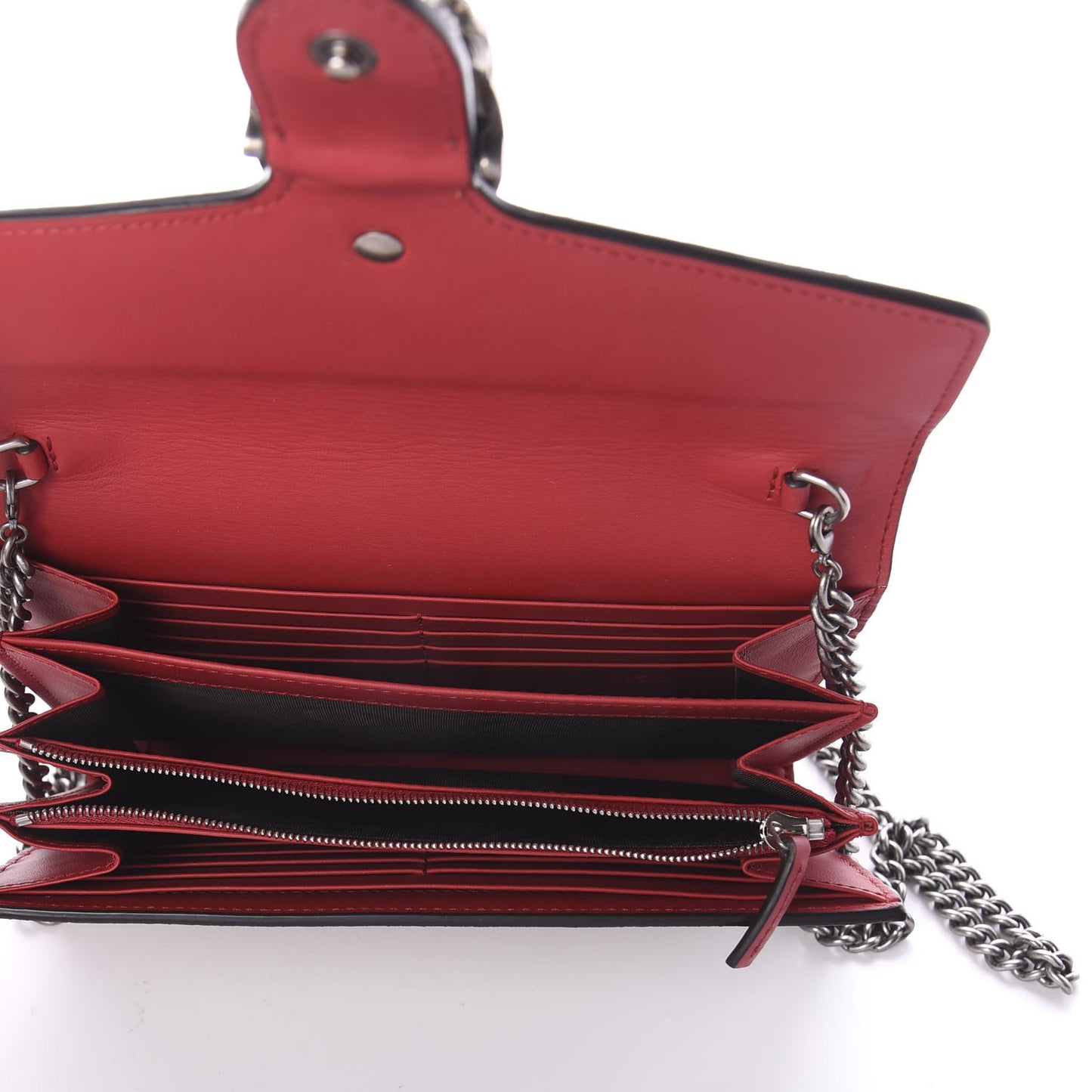 GG Supreme Monogram Mini Dionysus Chain Wallet Beige Vulcanic Red