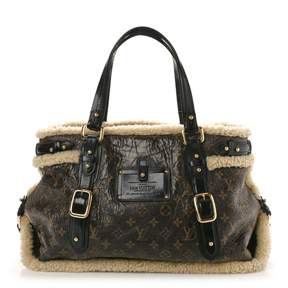 Louis Vuitton LOUIS VUITTON Patent Monogram Shearling Sac Thunder 1 of 9