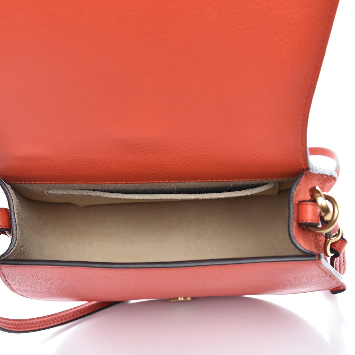 Calfskin Suede Small Nile Bracelet Bag Sepia Red