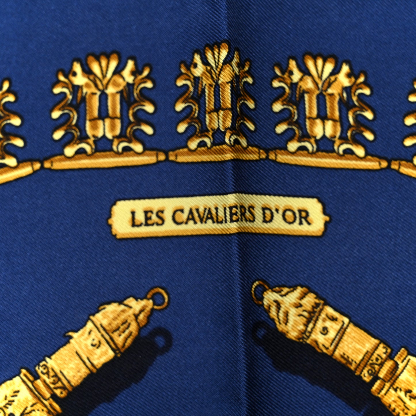 Silk Mousseline Les Cavaliers D'Or Pocket Scarf 45