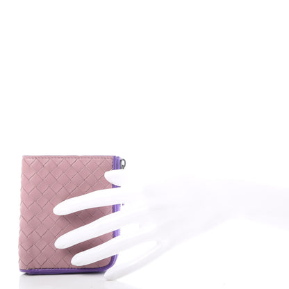 Bottega Veneta Nappa Intrecciato Zip Around Compact Wallet Deco Rose Corot 2 of 8